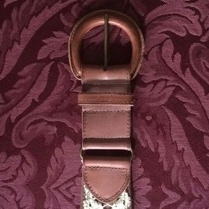 Anthropologie Leather and Lace Belt Sz S